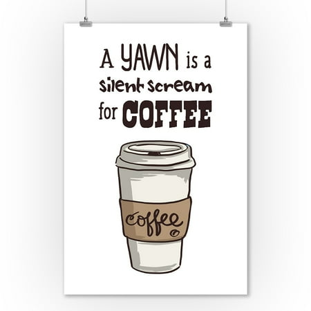 Yawn Definition Print Coffee Poster Food Wall Art Scandi Print Modern Art